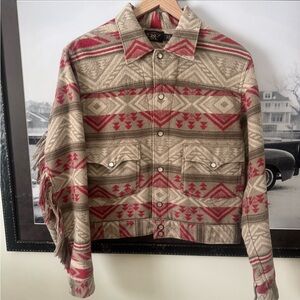 Double RL RRL Navajo Print Fringed Jacket 3